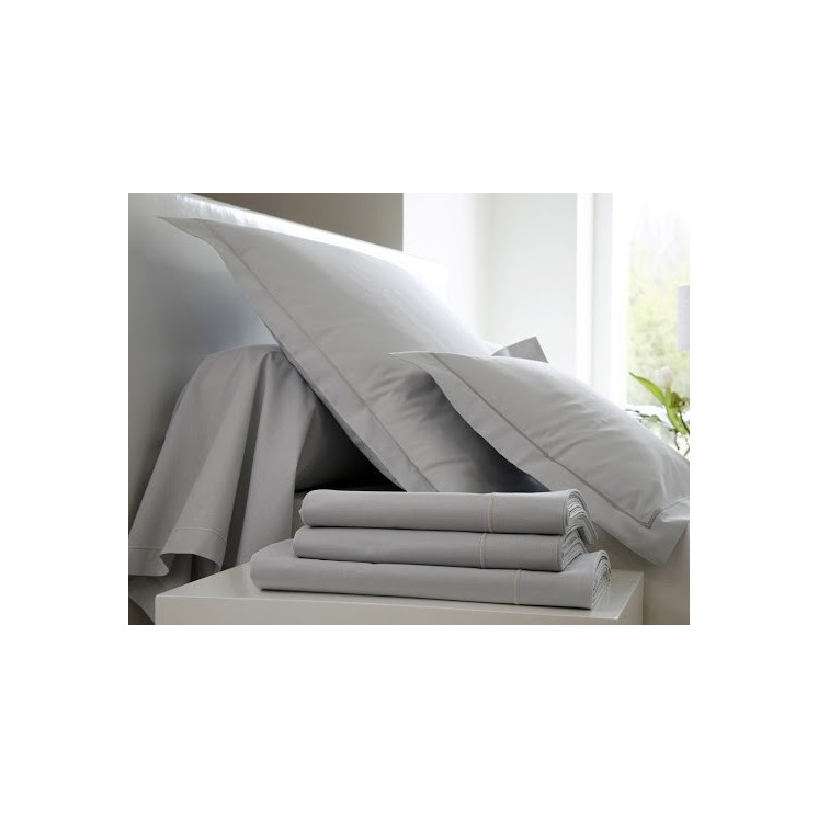 Drap plat uni 100% coton 57 fils/cm2 de Blanc des Vosges