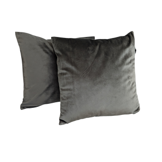 Lot de 2 coussins déco 45x45 velours Cendre