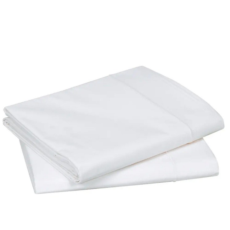 Drap plat uni 100% coton 57 fils/cm2 de Blanc des Vosges