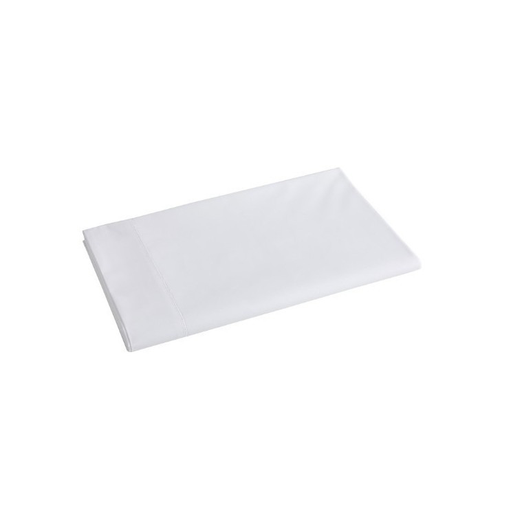 Drap plat uni en Percale Blanc des Vosges