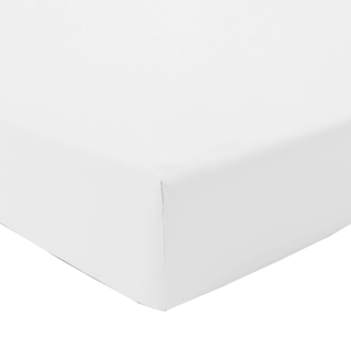Drap Housse uni Satin de Coton Blanc des Vosges