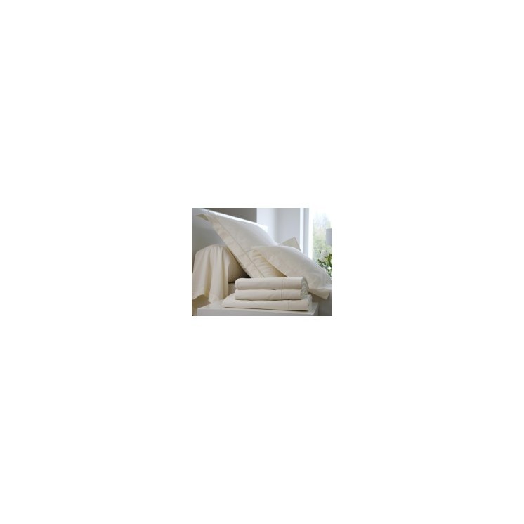 Drap plat uni en Percale Blanc des Vosges