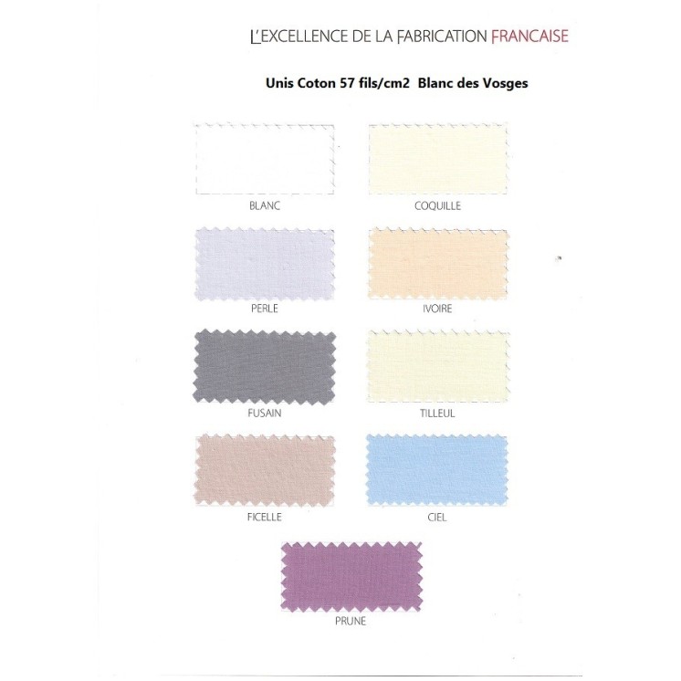 Drap Housse 100% Coton Blanc des Vosges