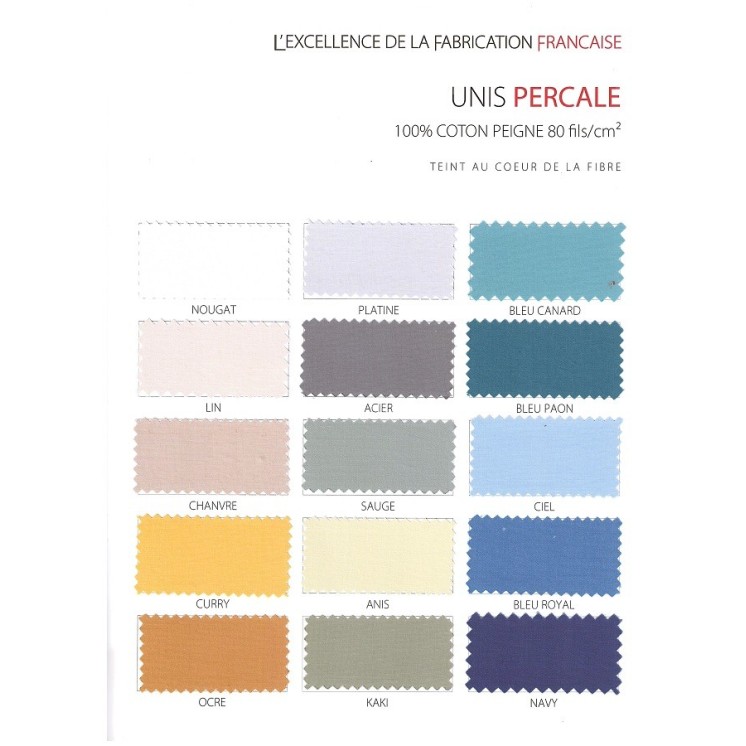 Drap Housse Unie Percale Blanc des Vosges Bonnet 30 cm