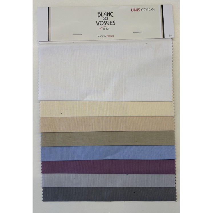 Drap plat uni 100% coton 57 fils/cm2 de Blanc des Vosges