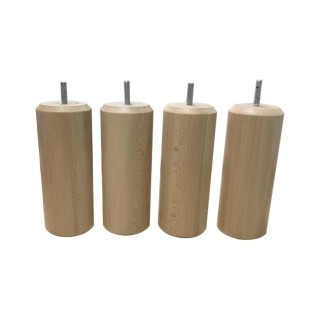 jeu de 4 pieds cylindrique bois